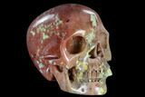 Realistic, Carved Red Sesame Jasper Skull #116429-1